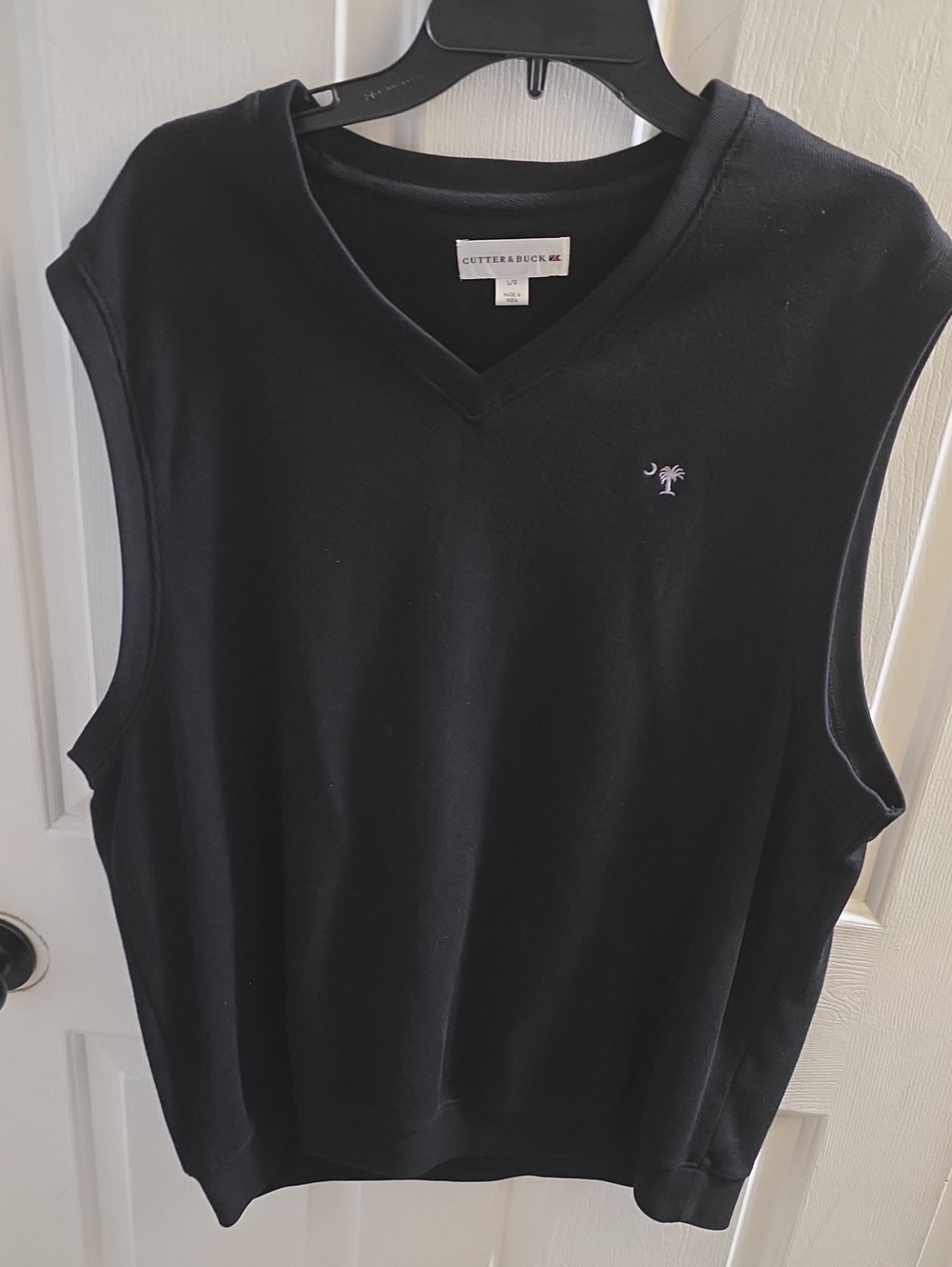 Cutter & Buck Black V-Neck Sleeveless Golf Sweater Vest